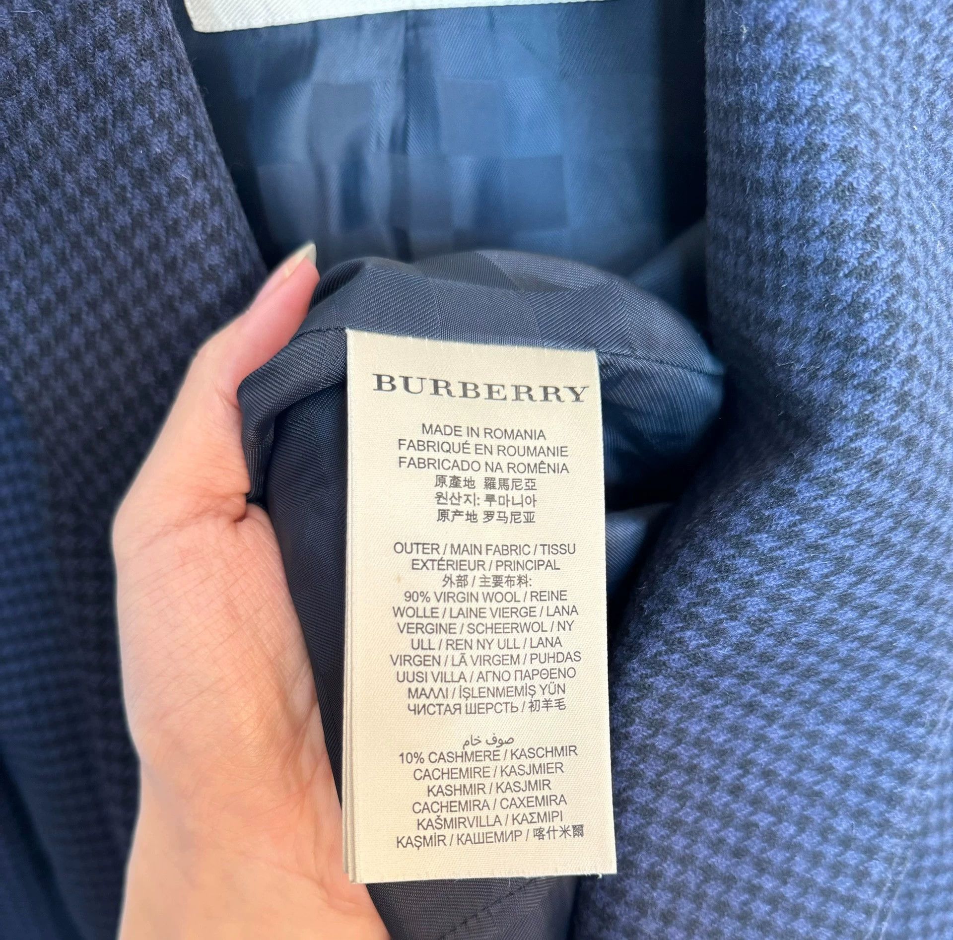 Burberry Burberry Check Wool Cashmere Chester Coat Navy 54 Size US L / EU 52-54 / 3 - 7 Thumbnail