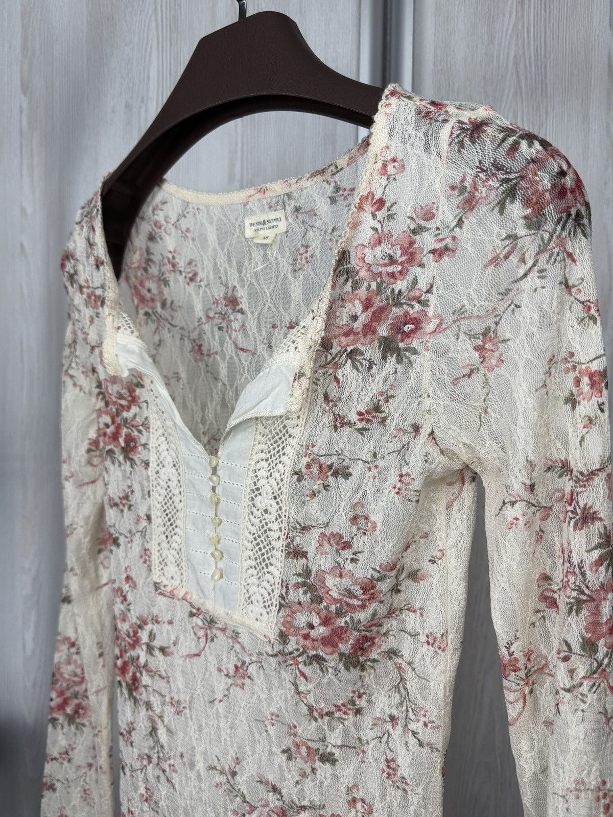 Denim & Supply Ralph Lauren Denim & Supply Ralph Lauren Women’s Mesh Top Floral Lace M Size M / US 6-8 / IT 42-44 - 5 Thumbnail