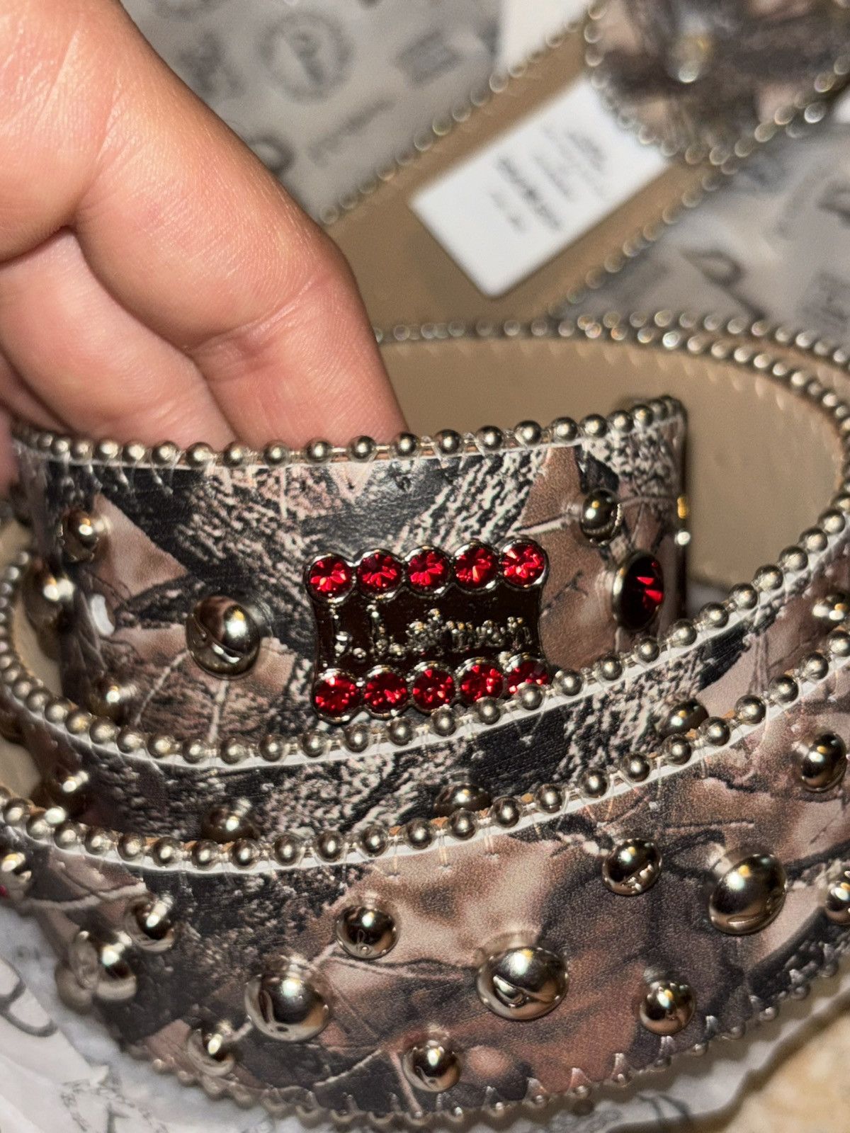 B.B. Simon × Supreme Supreme/BB Simon Studded Ranger Belt HTC Fall Camo Size 32 - 4 Thumbnail