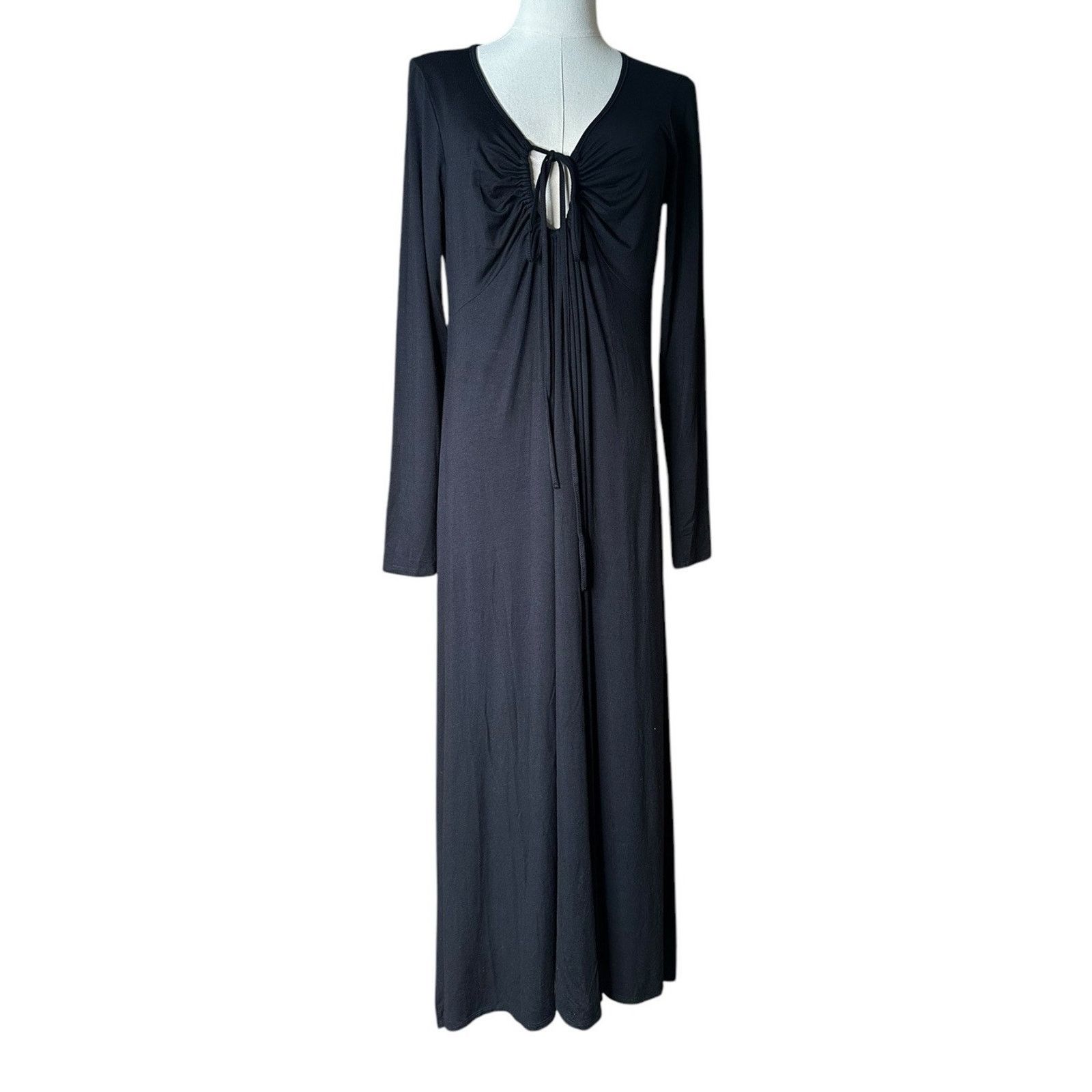 Other VELVET By Graham & Spencer Long Modal Jersey Dress Black L Size L / US 10 / IT 46 - 2 Thumbnail
