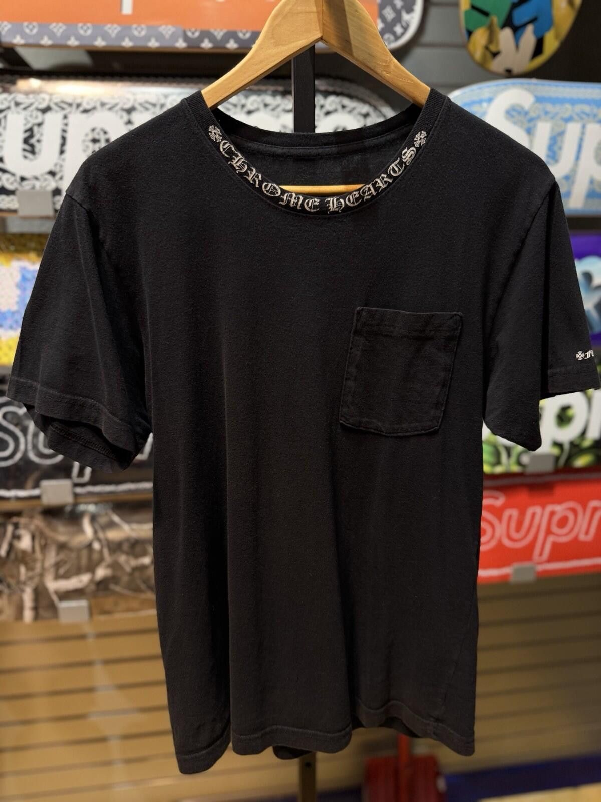 Chrome Hearts Chrome Hearts Neck Logo Tee Shirt Black Size (M) RARE Size US M / EU 48-50 / 2 - 3 Thumbnail