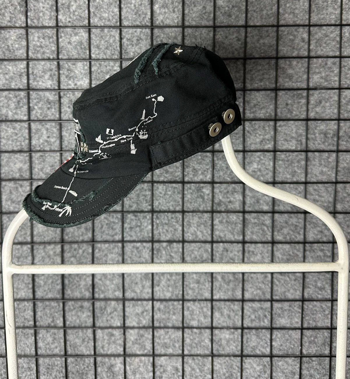 Vintage Military Style US Army Eagle Print Studded Cap Hat Size OS Size ONE SIZE - 3 Thumbnail