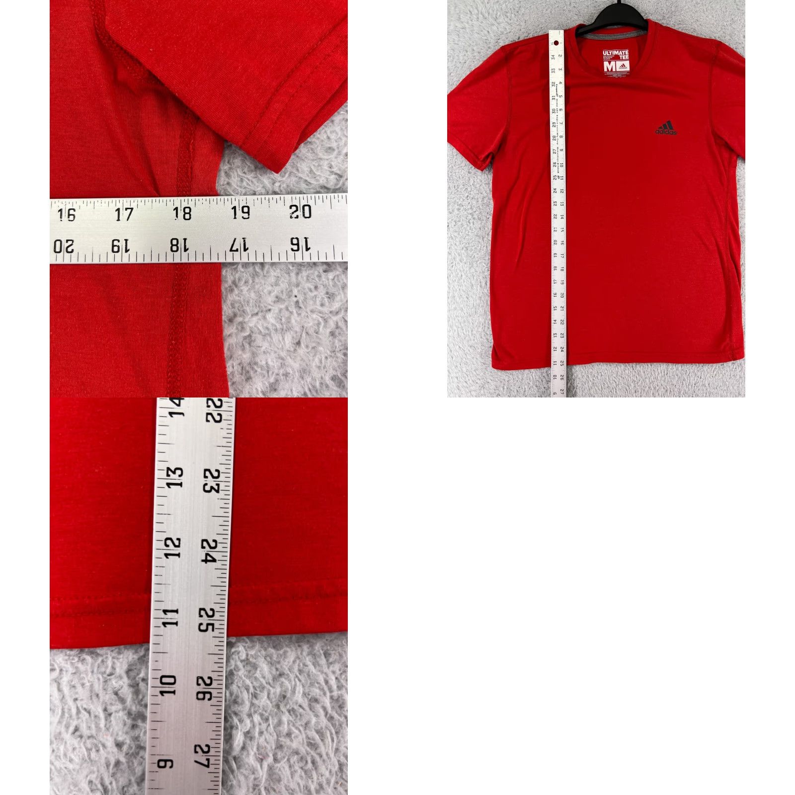 Adidas Adidas Shirt Men Medium Red Logo Short Sleeve Crew Neck Polyester Blend Size US M / EU 48-50 / 2 - 9 Thumbnail