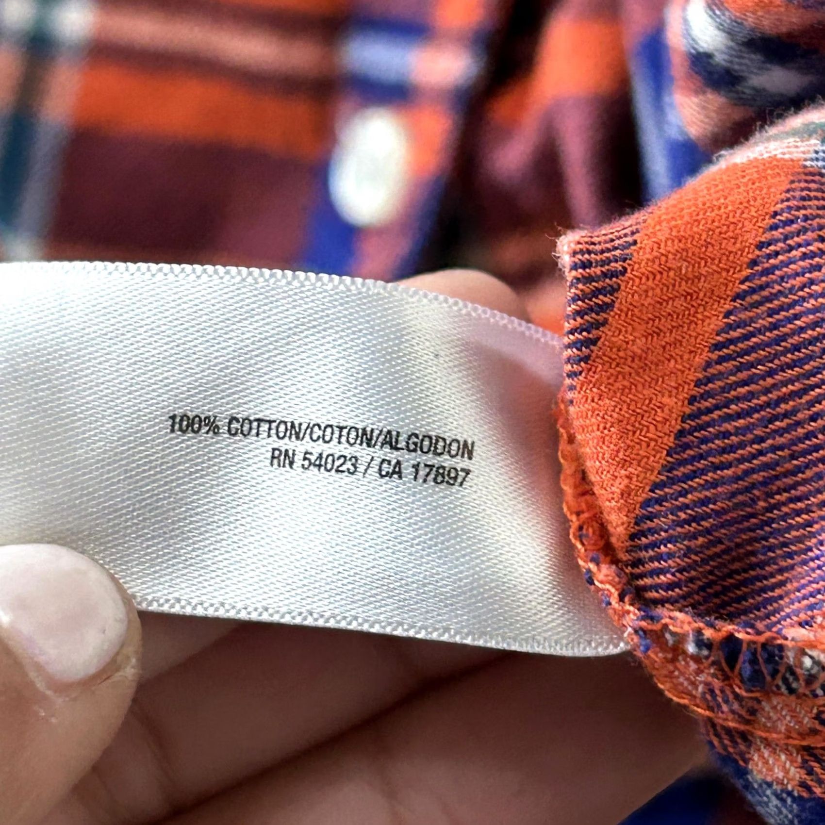 Old Navy Old Navy Plaid Flannel Shirt Mens XL Orange Blue Long Sleeve Casual Button Up Size US XL / EU 56 / 4 - 4 Thumbnail