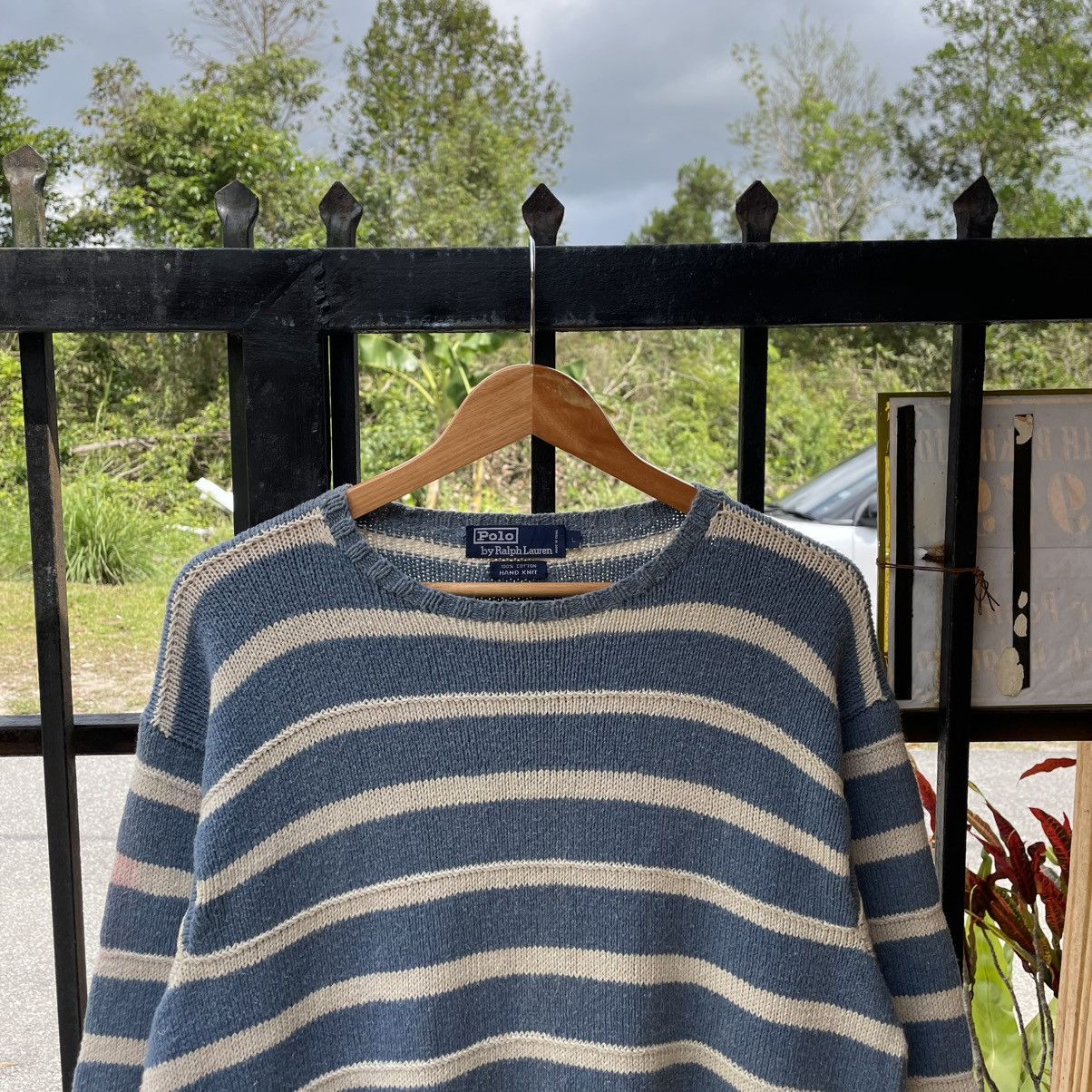Polo Ralph Lauren 🔥Vintage Polo Ralph Lauren Hand Knit Made Striped Knitwear Size US S / EU 44-46 / 1 - 4 Thumbnail