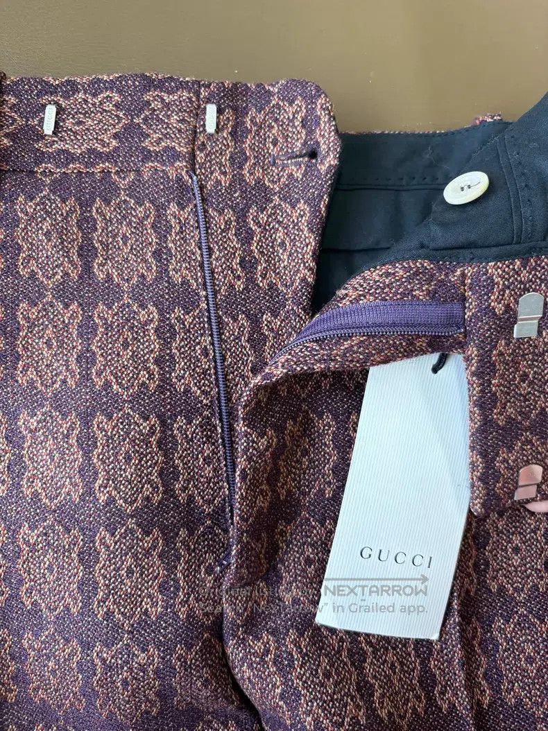 Gucci Gucci Show brown and red plaid old flower tie-up wide-leg Size 26" / US 2 / IT 38 - 4 Thumbnail