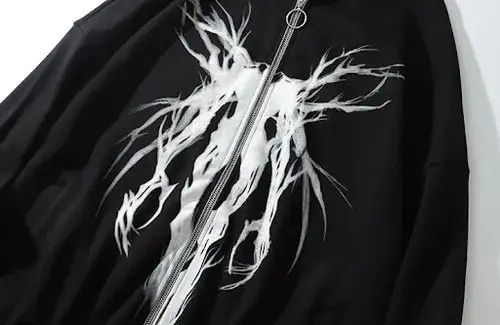 Japanese Brand Hoodie BLACK FRIDAY SALE Gothic Print Zip Up Hoodie Size US S / EU 44-46 / 1 - 4 Thumbnail
