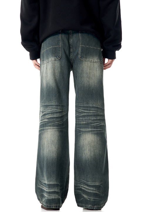 Japanese Brand × Jean Retro straight washed loose wide-leg versatile flared jeans Size US 32 / EU 48 - 6 Thumbnail