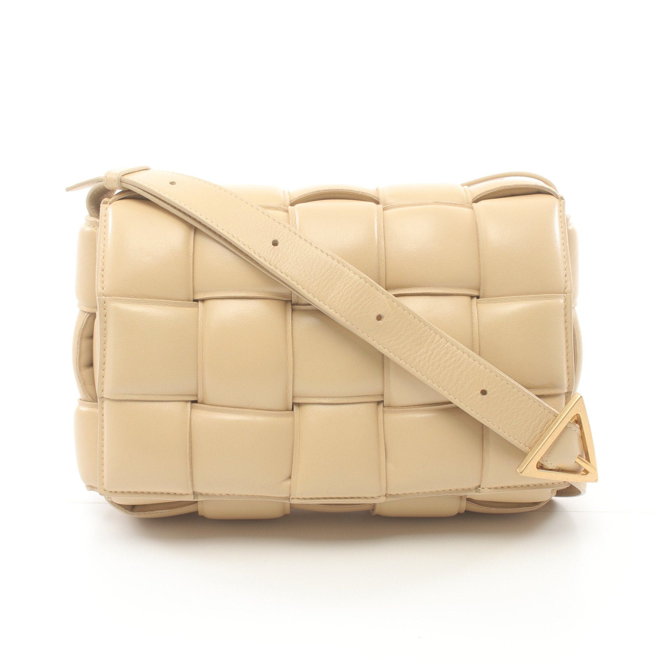 Bottega Veneta Bottega Veneta Padet Cassette Intrecciato Shoulder Bag Leather Beige Size ONE SIZE - 1 Thumbnail