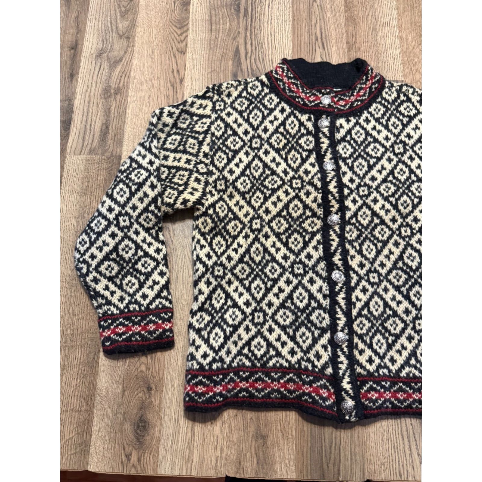 Vintage VINTAGE L.L.Bean Sweater Shirt Women Large Black Brown Long Sleeve Button Up Fair Isle Size L / US 10 / IT 46 - 3 Thumbnail