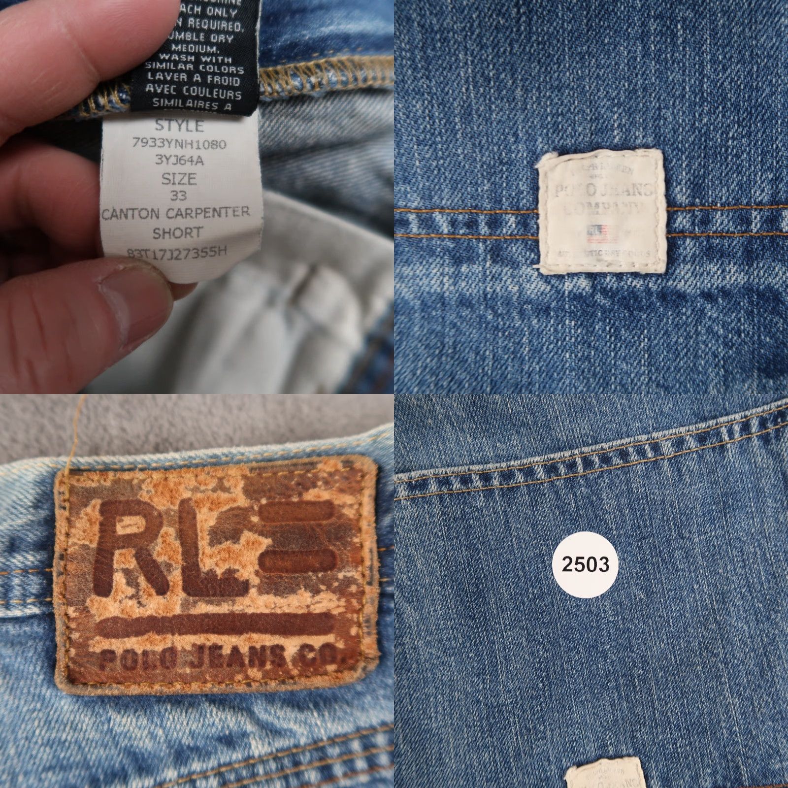 Ralph Lauren VINTAGE Ralph Lauren Polo Jeans Co Carpenter Denim Shorts 33 Men Blue 90s Distressed Pockets Zipper Jeans Company Shirt? Size US XS / EU 42 / 0 - 9 Thumbnail