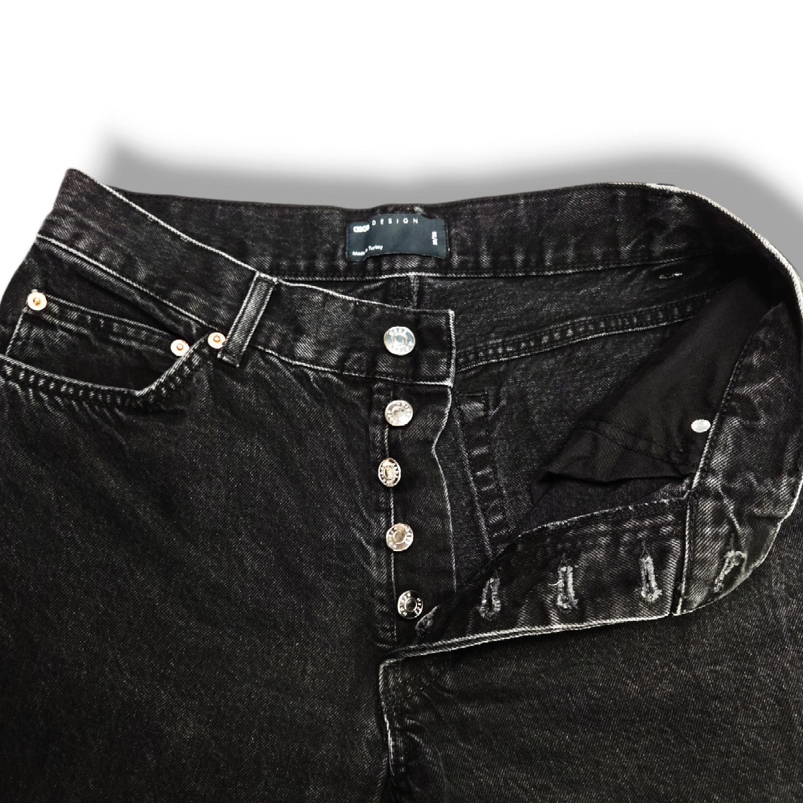 Asos EUC ASOS 100% Cotton Button Fly Straight Jeans Sz. 28x29 Size 28" / US 6 / IT 42 - 4 Thumbnail