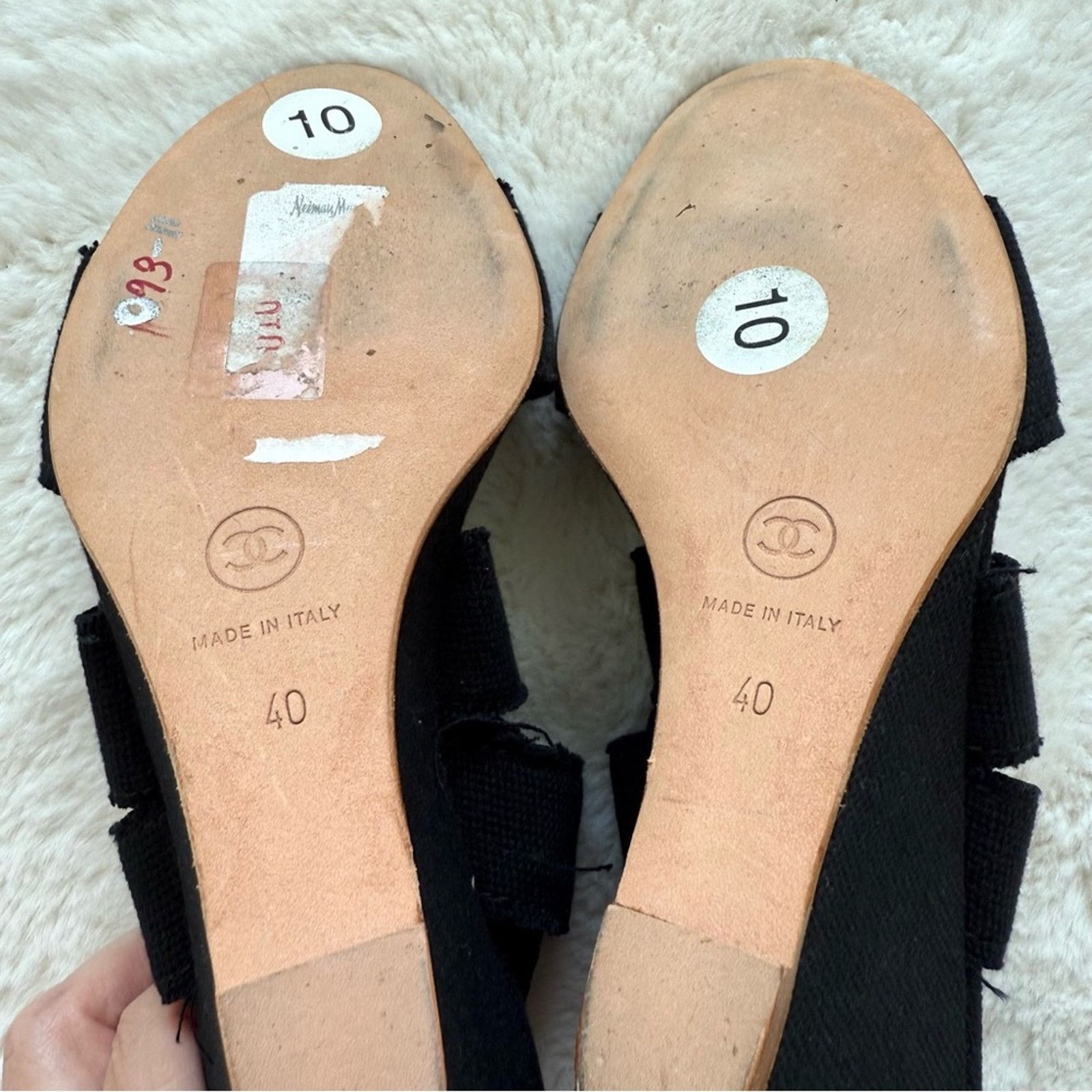 Chanel CHANEL Authentic Canvas Black Wedges Size 40 EU or 10 US Size US 10 / IT 40 - 7 Thumbnail