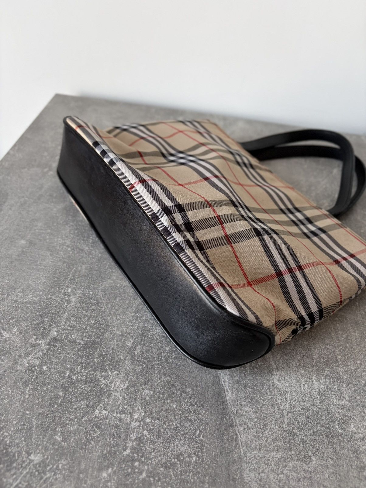 Burberry Rare Burberry Blue Label Tote Nova Check Beige Canvas Bag Size ONE SIZE - 20 Thumbnail