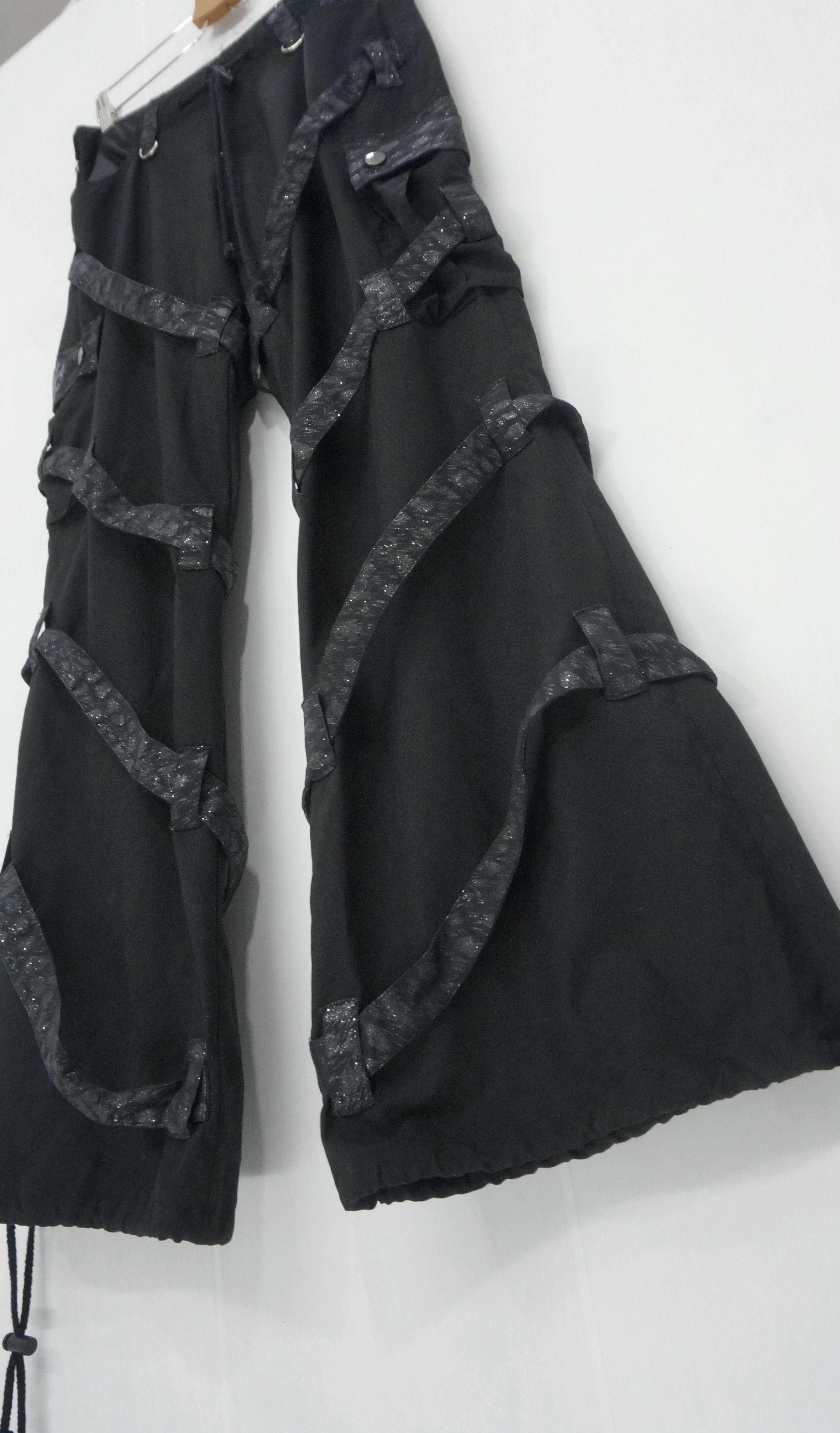 Japanese Brand HolyFlare 🔥 SIXH JAPAN Bondage Wide Flare Cargo Pants Size US 31 - 4 Thumbnail