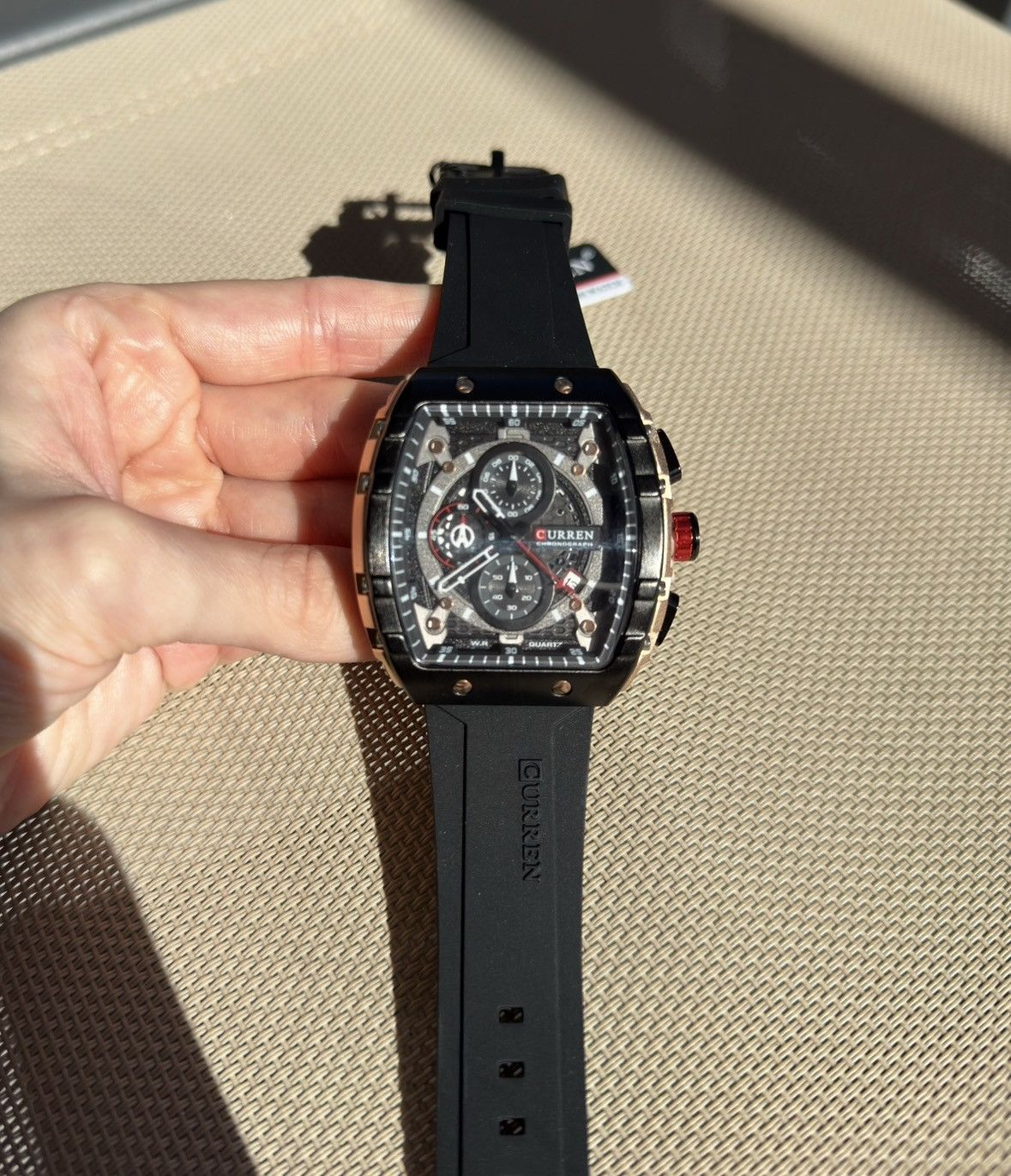 Curren Chronograph Black Men's Sport Wristwatch Quartz Brand New Size ONE SIZE - 3 Thumbnail