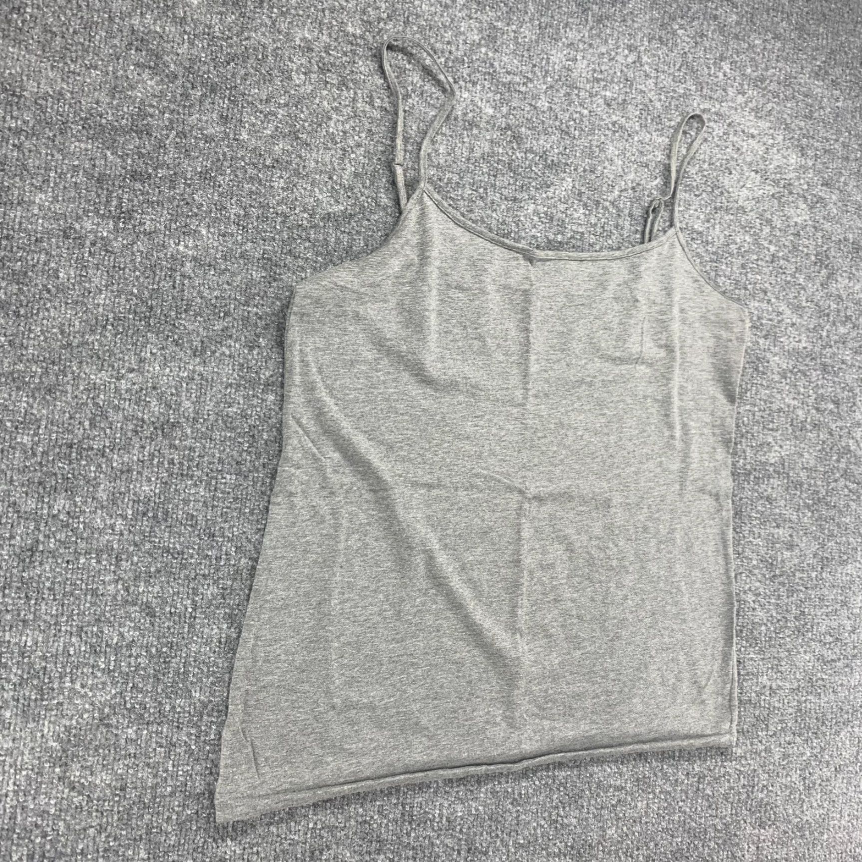 Loft Ann Taylor Loft Womens Gray Square Neck Stretch Spaghetti Strap Tank Top, Large Size L / US 10 / IT 46 - 2 Thumbnail