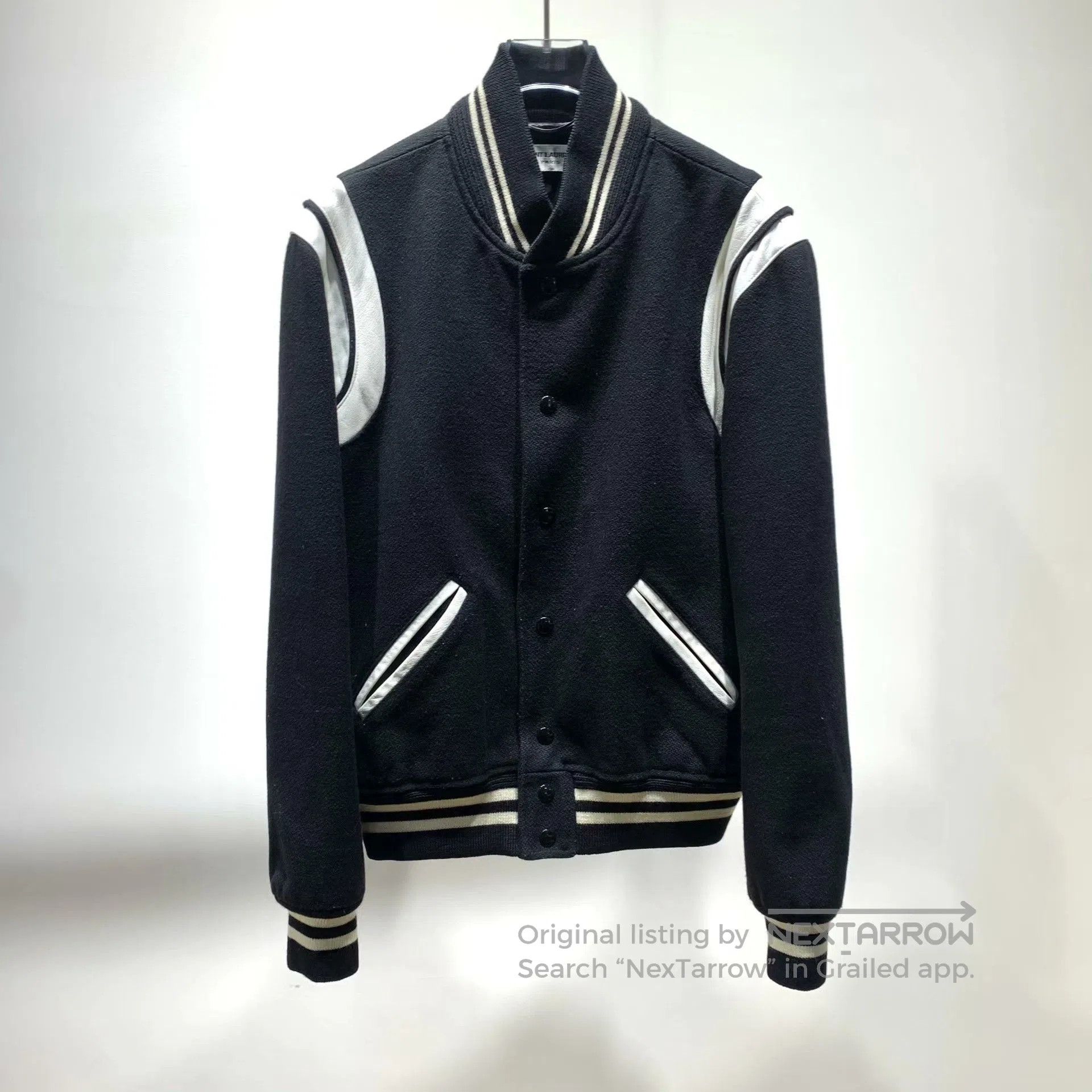 Saint Laurent Paris Saint Laurent Striped Baseball Jacket. Size US M / EU 48-50 / 2 - 1 Thumbnail