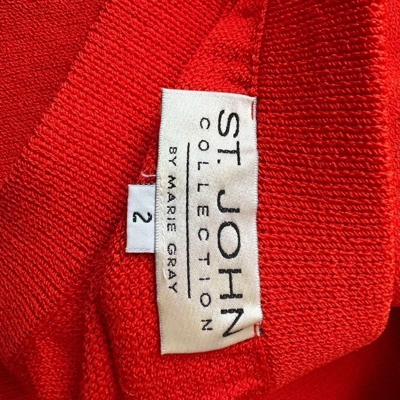 St. John St. John Collection Red Knit Skirt Size 26" / US 2 / IT 38 - 3 Thumbnail
