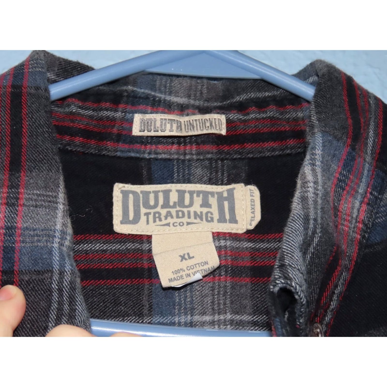 Vintage Duluth Untucked Flannel Relaxed Fit Shirt Men’s XL Black Red Gray Plaid Button-Up Size US XL / EU 56 / 4 - 4 Thumbnail