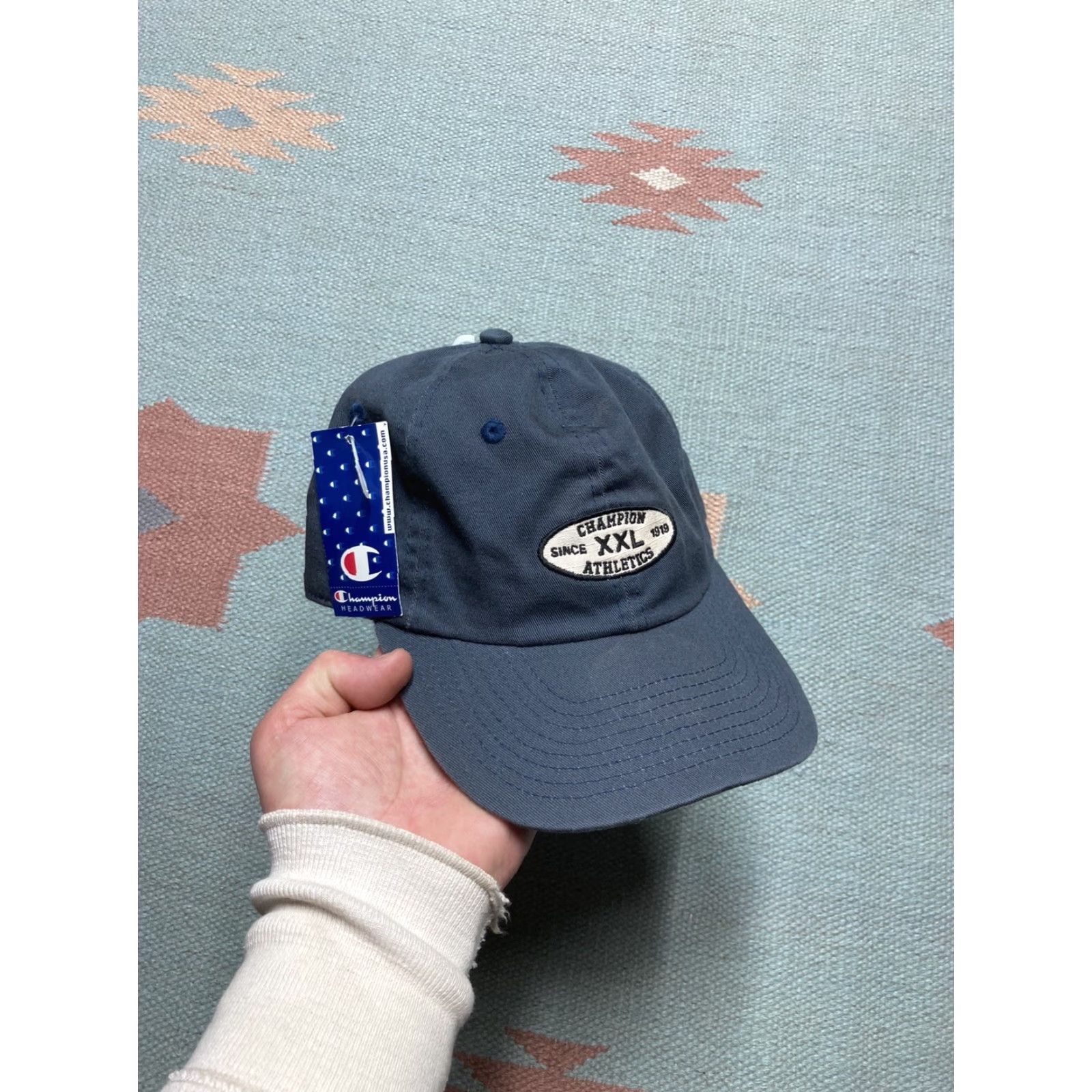 Champion VINTAGE Champion Athletics DEADSTOCK NWT navy blue strapback hat Dad cap Baseball Cap Men Adjustable Blue Champions Size ONE SIZE - 2 Thumbnail