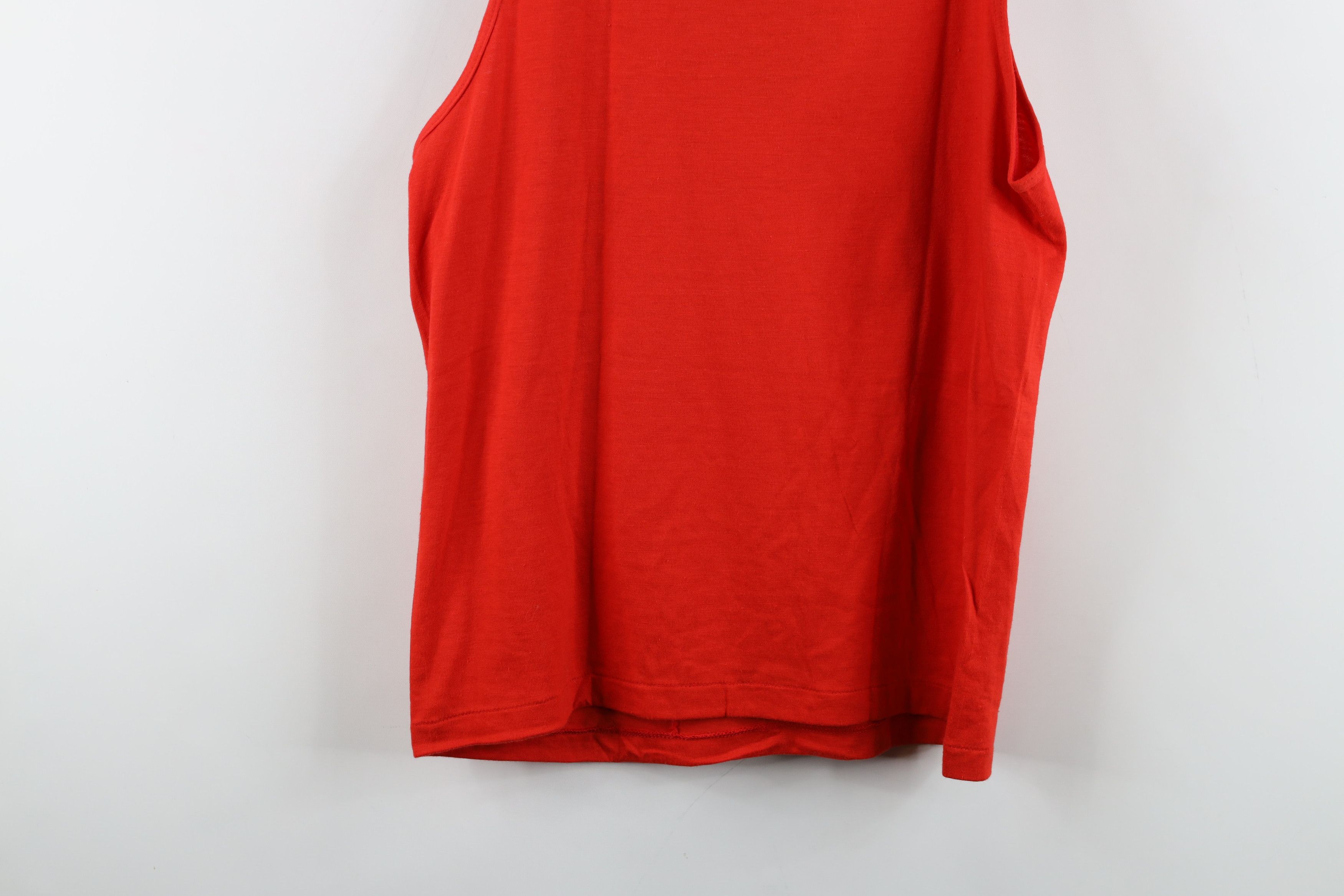 Adidas × Vintage Deadstock Vintage 80s 90s Adidas Tank Top T-Shirt Red USA Size US S / EU 44-46 / 1 - 11 Thumbnail