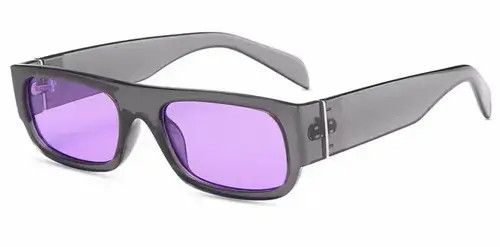 VIBE Black Purple Square Sunglasses Retro Punk Archive Vibe Size ONE SIZE - 3 Thumbnail
