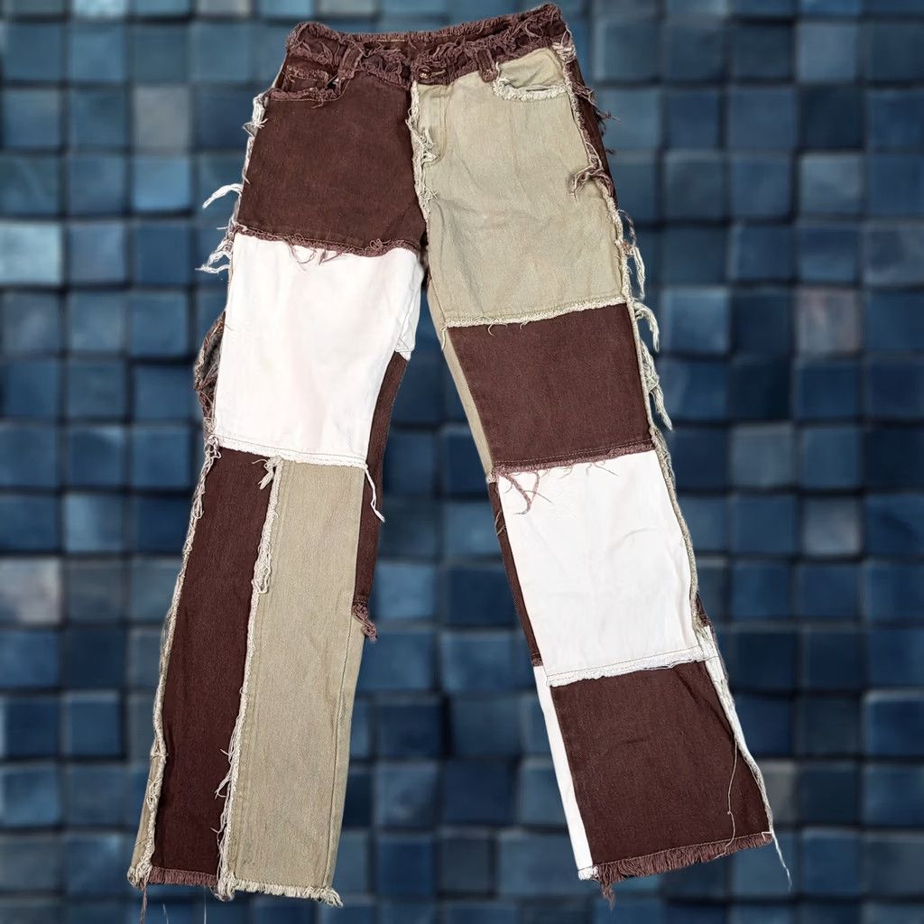 Jaded London JADED LONDON Women's Boyfriend Fit patchwork denim Jeans Size 25 Stains Regular Blue Denim Jeansboys? Size 42" / US 20 - 1 Thumbnail