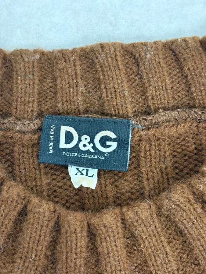 Dolce & Gabbana 2000s Dolce & Gabbana Brown Wool & Grey Sweater Size US S / EU 44-46 / 1 - 8 Thumbnail