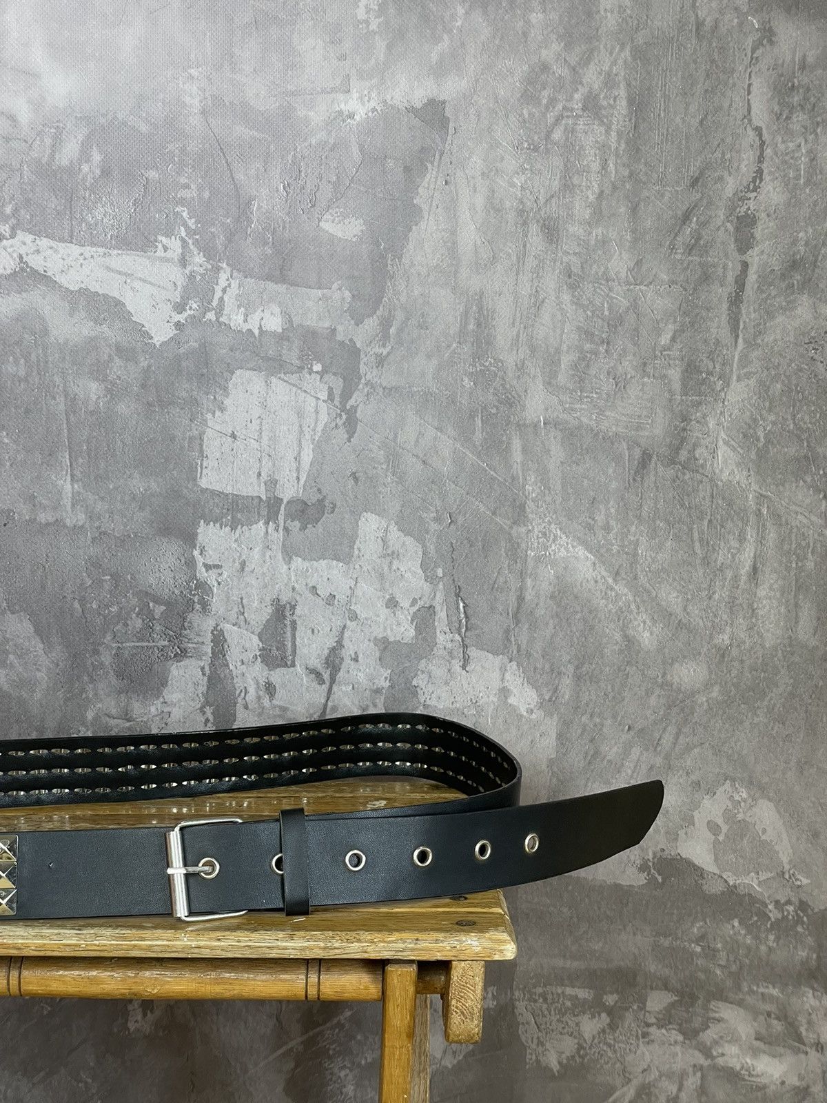 Japanese Brand × Vintage Y2k Vintage Pyramid Studded Belt (Cowboy Metal Logo ) Size ONE SIZE - 3 Thumbnail