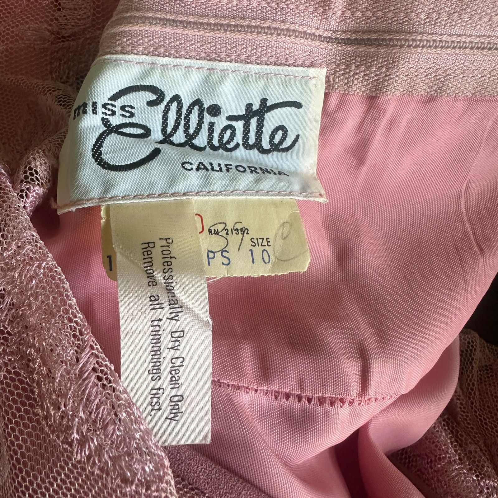 Vintage Vintage 80s Miss Elliette Blush Lace Cottagecore Dress M Size M / US 6-8 / IT 42-44 - 8 Thumbnail
