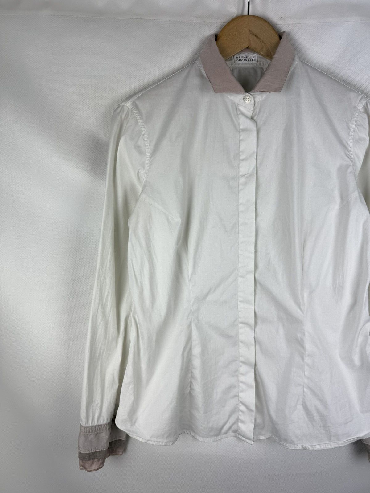 Brunello Cucinelli Brunello Cucinelli Long Sleeve Button Up Cotton / Silk Shirt Size M / US 6-8 / IT 42-44 - 2 Thumbnail