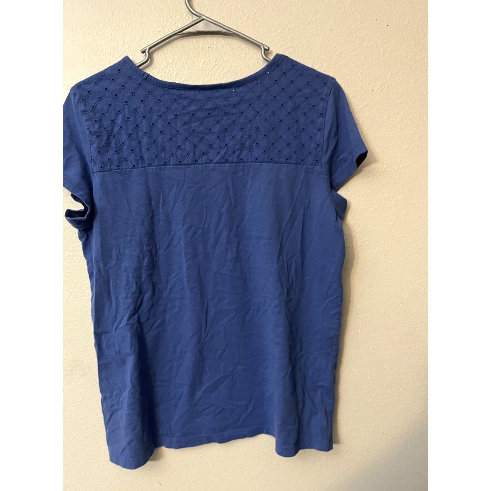 Croft & Barrow VINTAGE Croft & Barrow Round Neck Short Sleeve T-Shirt Blue Women’s Cotton 100% M Regular Stripe Size M / US 6-8 / IT 42-44 - 3 Thumbnail
