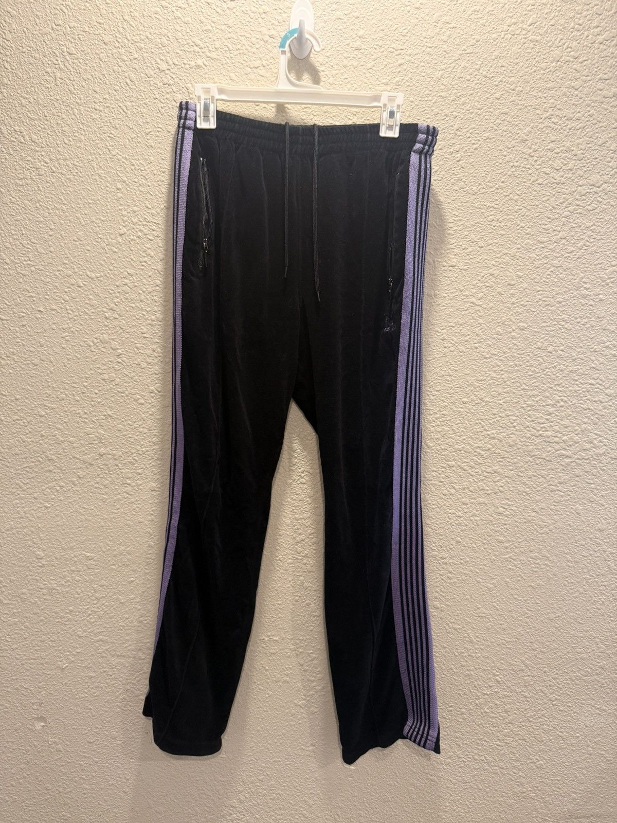 Needles Velour Track Pants – Black/ Purple – Size M