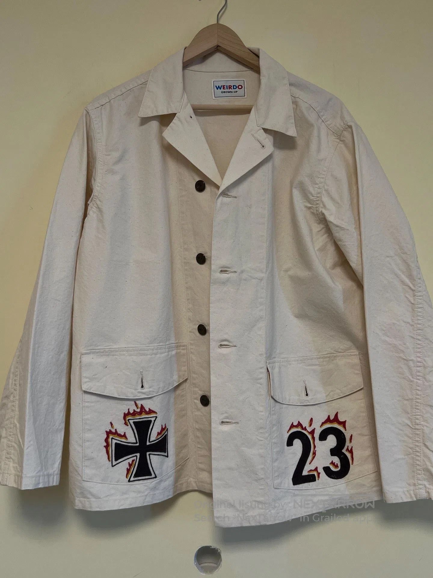 Wacko Maria Weirdo Psycho Embroidered Print Work Jacket. Size US L / EU 52-54 / 3 - 4 Thumbnail