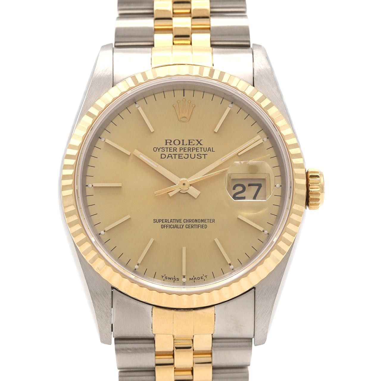 Rolex Rolex Rolex Datejust Stainless Steel Yellow Gold Watch Metal Automatic 16233 DUTY FREE for USA Size ONE SIZE - 1 Thumbnail