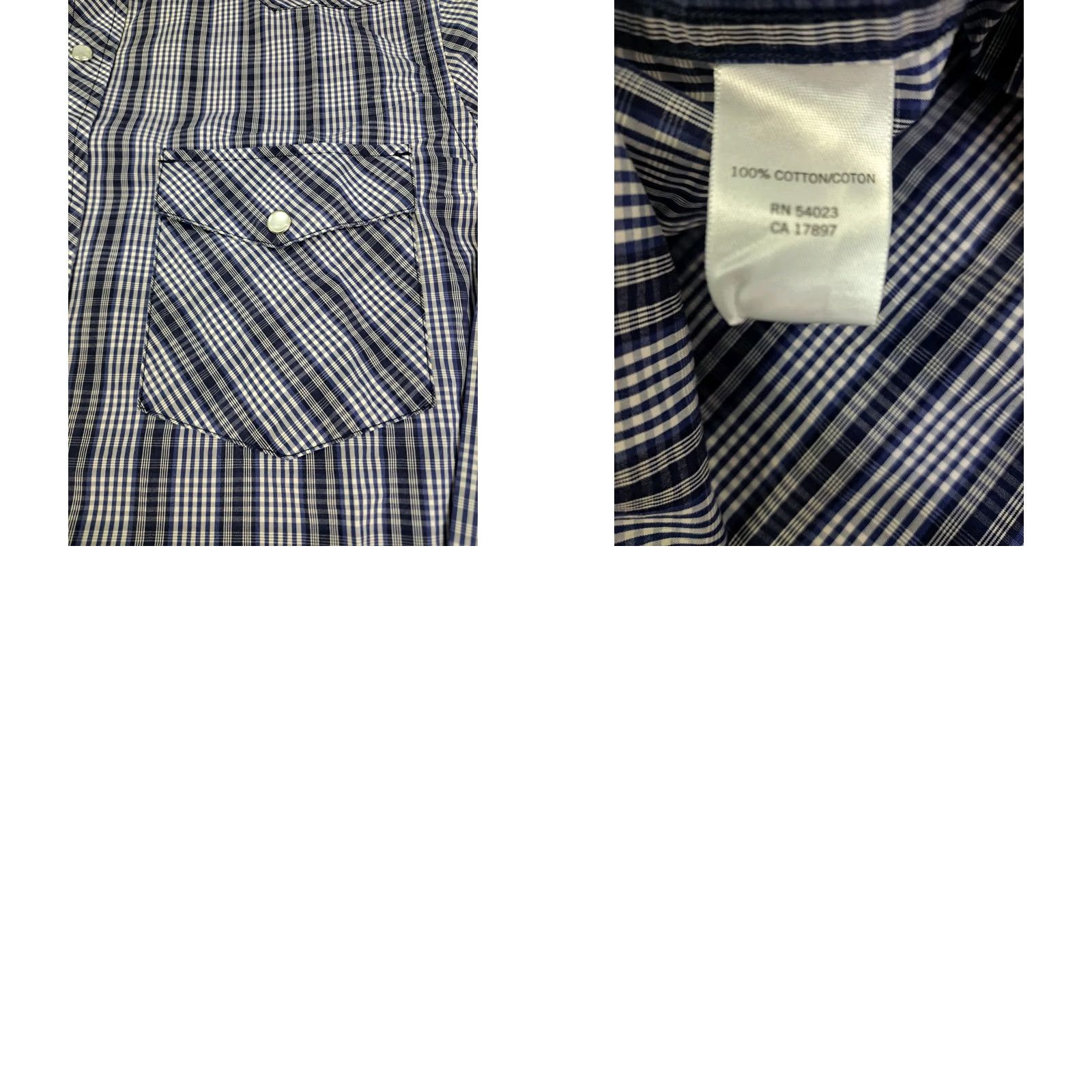 Banana Republic Banana Republic Shirt Mens Long Sleeve Pearl Snap Blue/Wht Plaid 15/15.5 Regular Cotton Western Cowboy Vintage: No Size US M / EU 48-50 / 2 - 8 Thumbnail