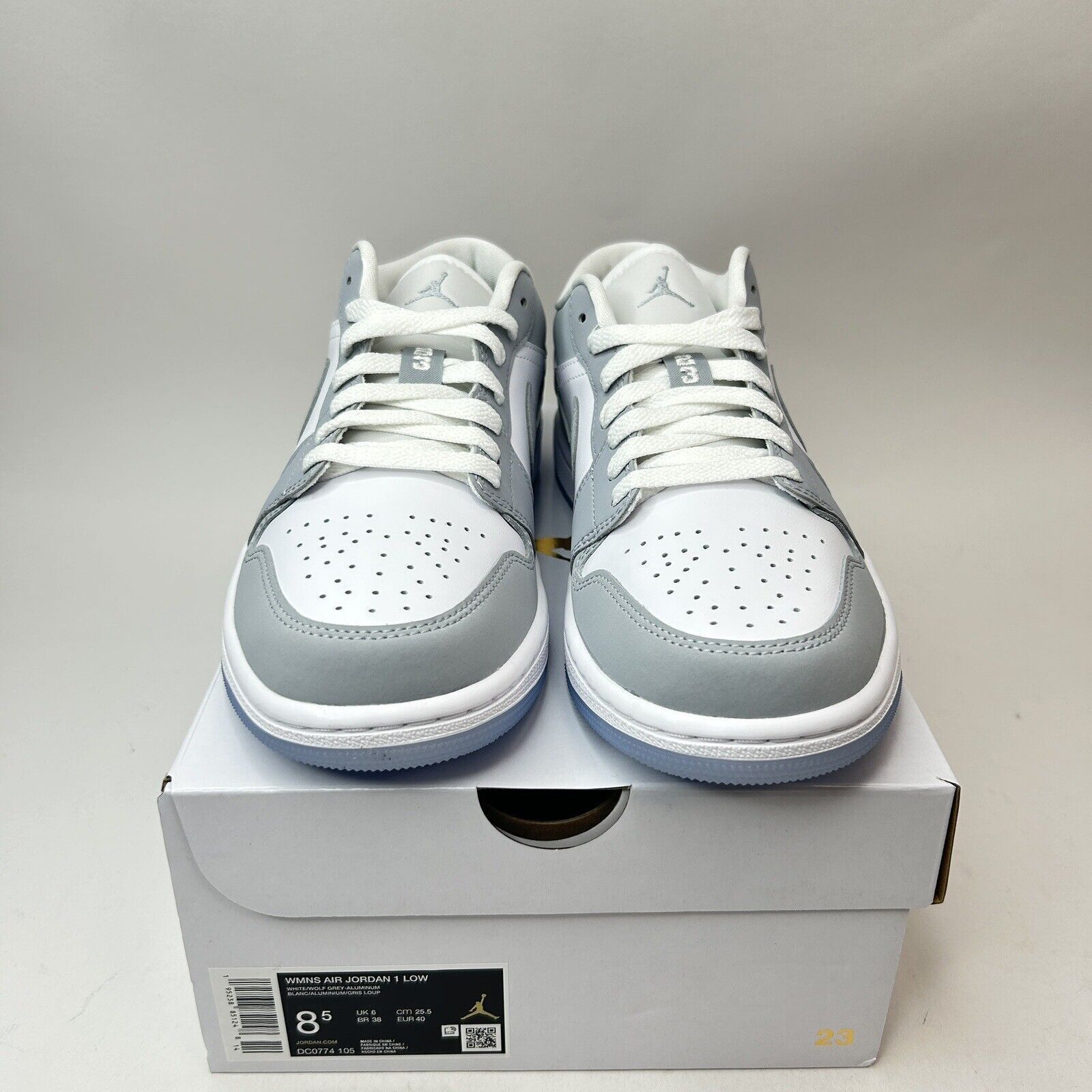 Nike Nike Air Jordan 1 Low Retro WMNS “Wolf Grey/Aluminum” 2023 Size US 8.5 / IT 38.5 - 2 Thumbnail