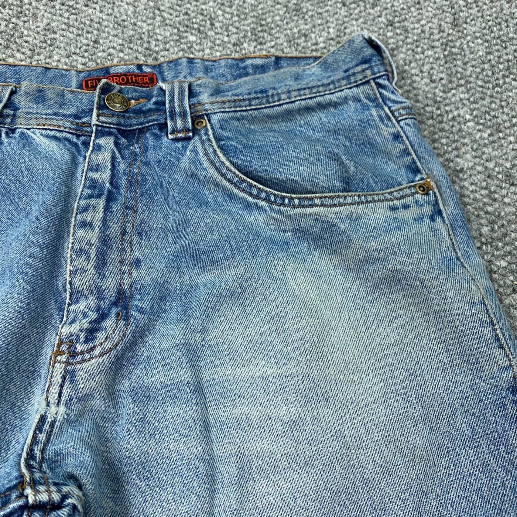Vintage VINTAGE Five Brother Jeans Mens 34x29 Blue Faded | Five Brother | Jeans | Men | 34x29 | Blue | Vintage Size US 32 / EU 48 - 5 Thumbnail
