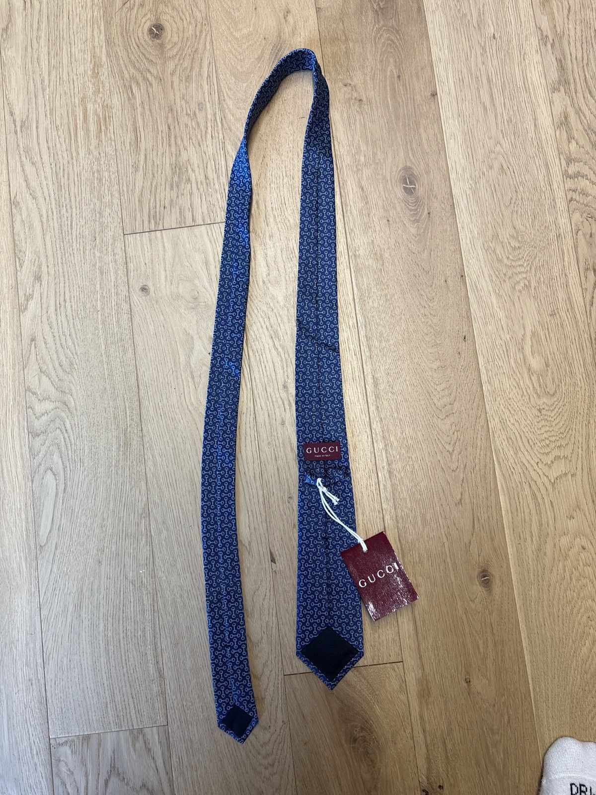 Gucci Blue Gucci tie with horsebit logos Size ONE SIZE - 2 Thumbnail