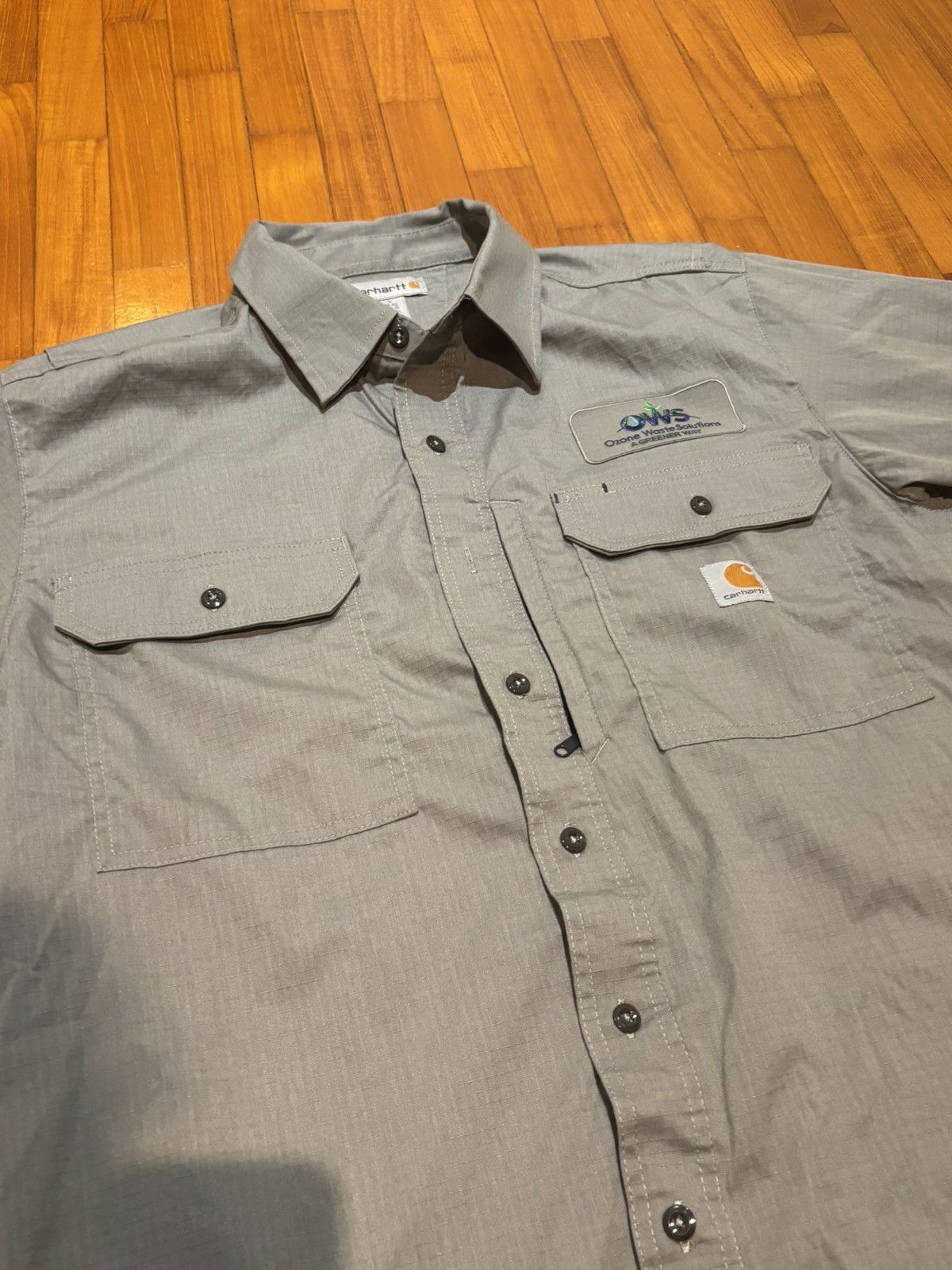Carhartt Carhartt Grey Ripstop Work Shirt – Boxy Oversized Fit Size US L / EU 52-54 / 3 - 3 Thumbnail