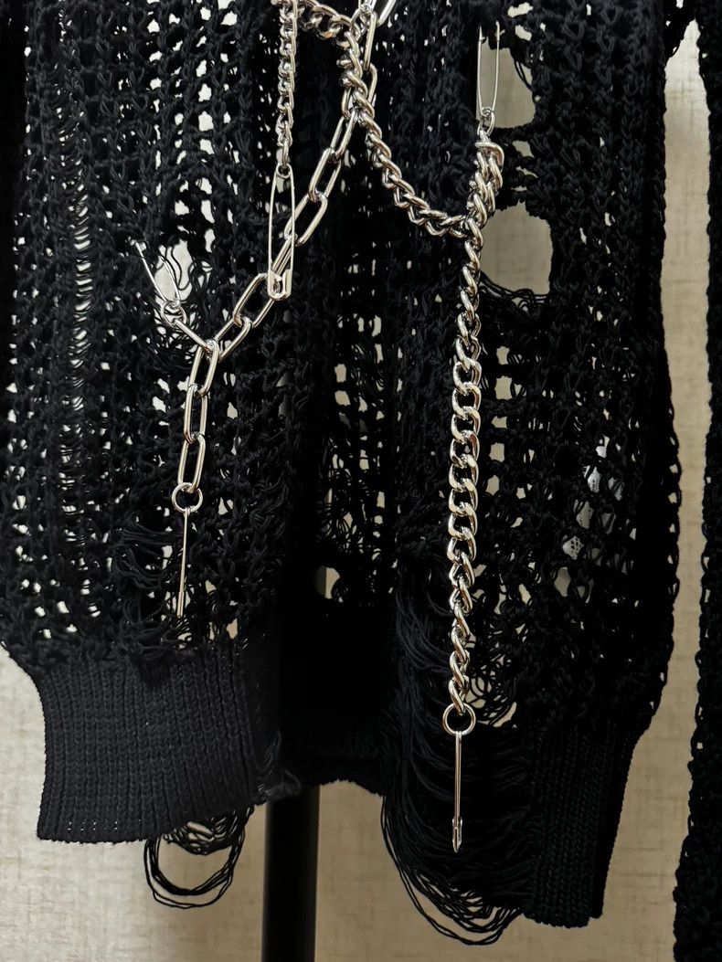 Comme des Garcons Comme Des Garcons Black Mesh Chain Blouse Size M / US 6-8 / IT 42-44 - 5 Thumbnail