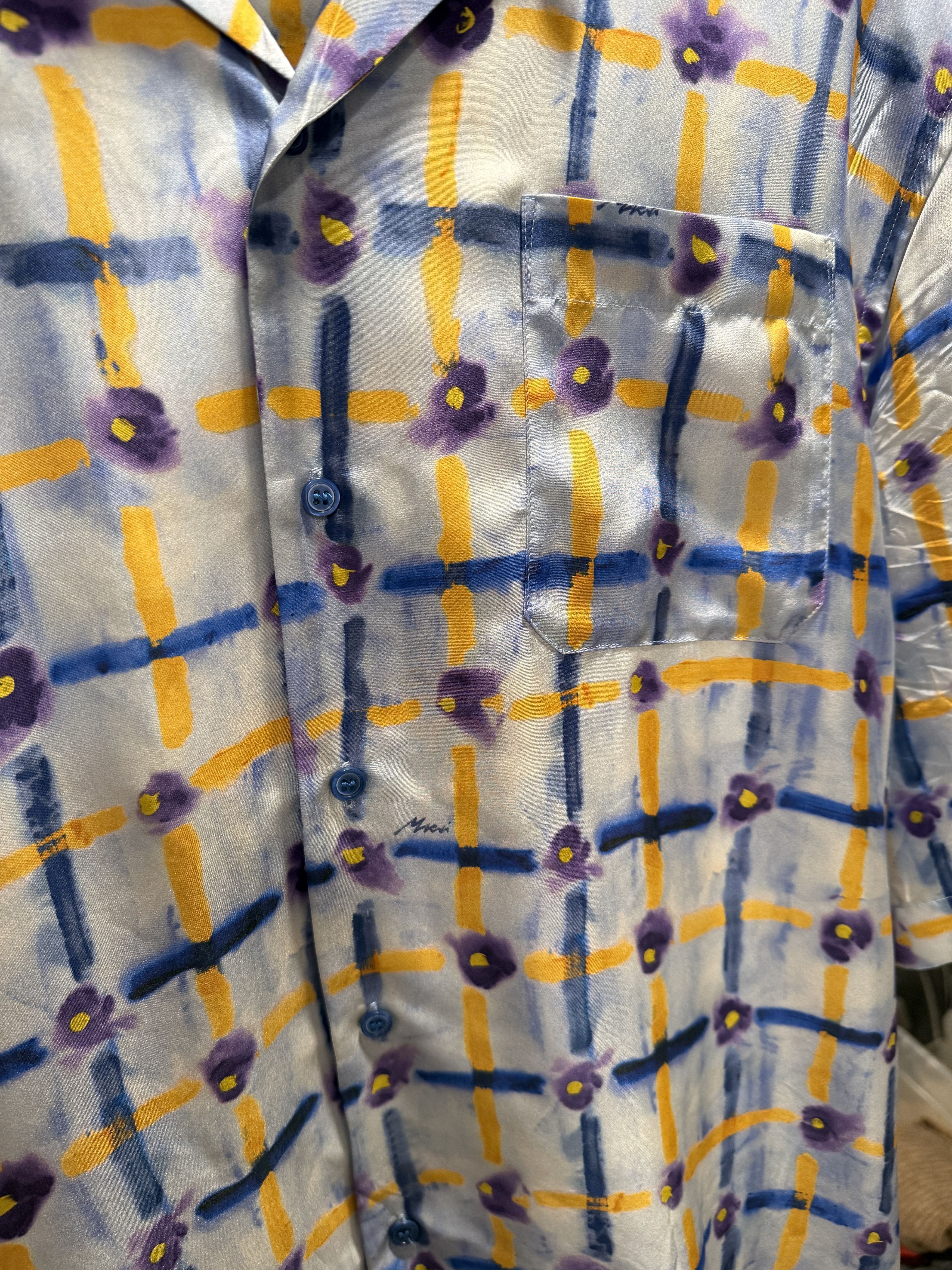 Marni Graphic Printed Silk Shirt Size US L / EU 52-54 / 3 - 3 Thumbnail