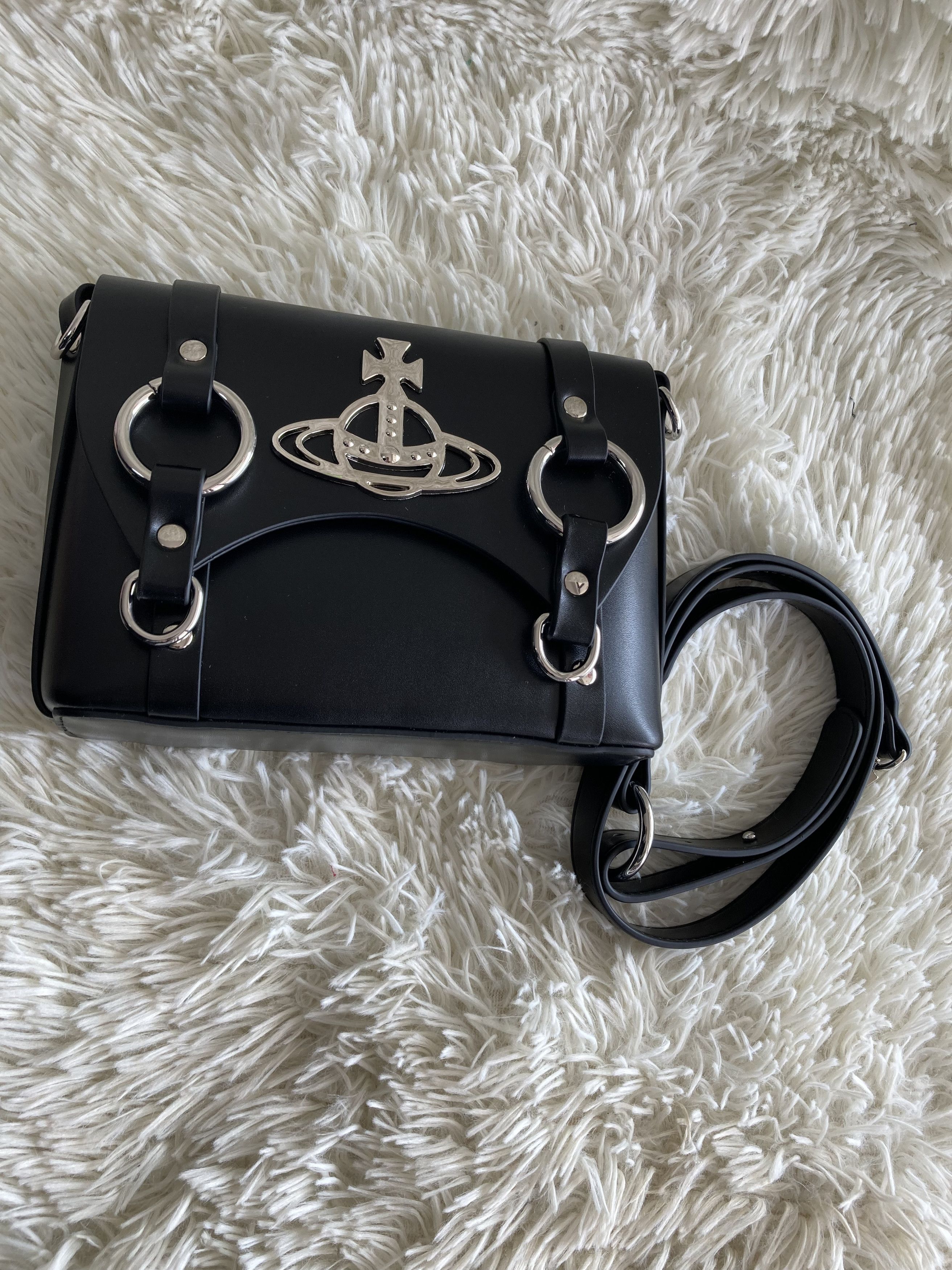 Vivienne Westwood ❤Vivienne Westwood Black Kim Messenger Bag Size ONE SIZE - 7 Thumbnail