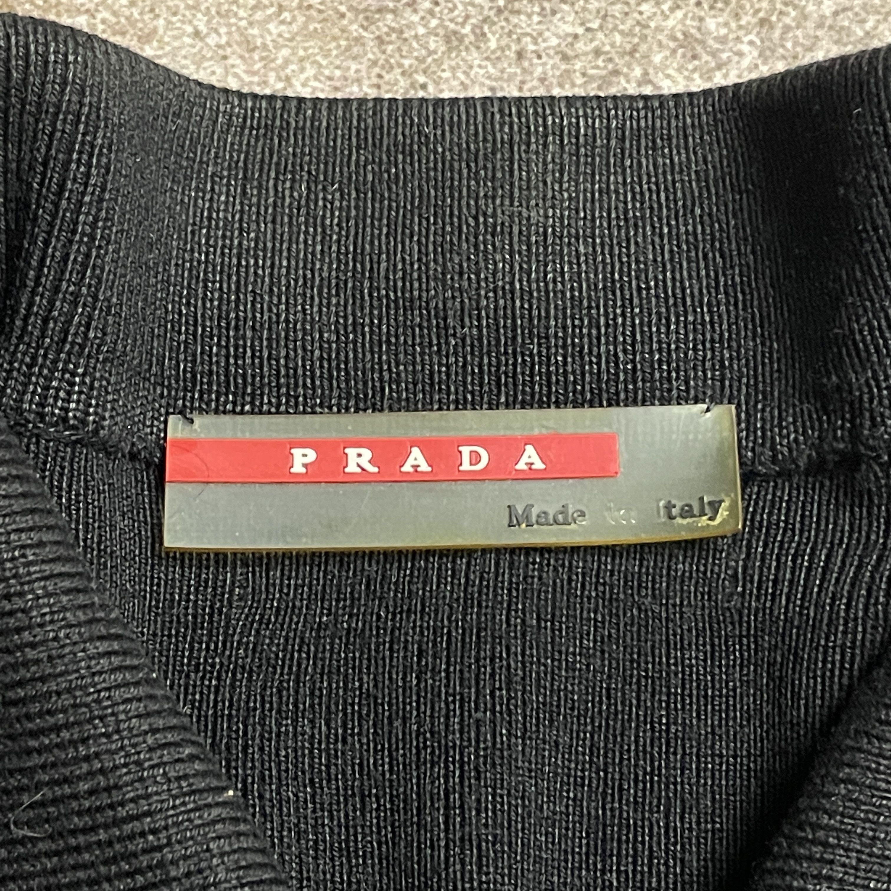 Prada 🚩 PRADA Red Tab Vintage 90s Leather Jacket Black Men Bomber Size US L / EU 52-54 / 3 - 14 Thumbnail