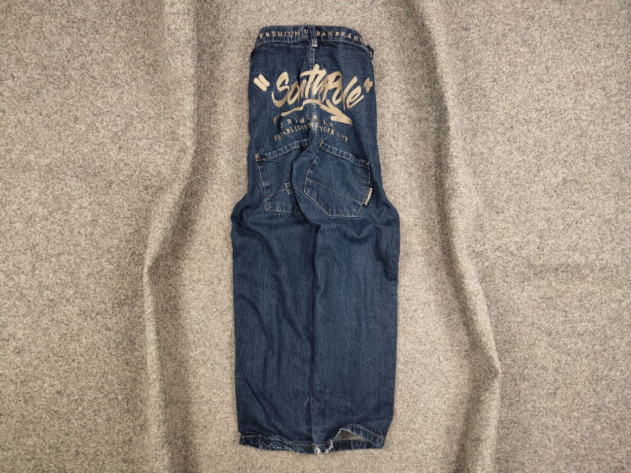 image of 90's Southpole Denim Jeans Embroidered Baggy Y2K in Vintage Washed Denim, Men's (Size 30)