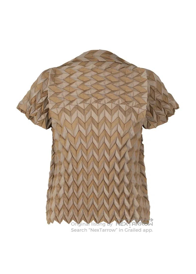 Issey Miyake Pleated Short Sleeve Top