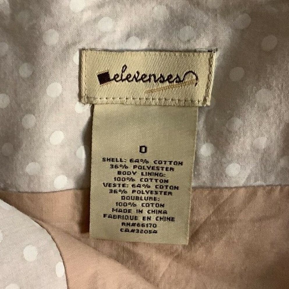 The Unbranded Brand Elevenses Polka Dot A-Line Skirt Neutral Cotton Blend Size 0 Size 25" / US 0 / IT 36 - 5 Thumbnail