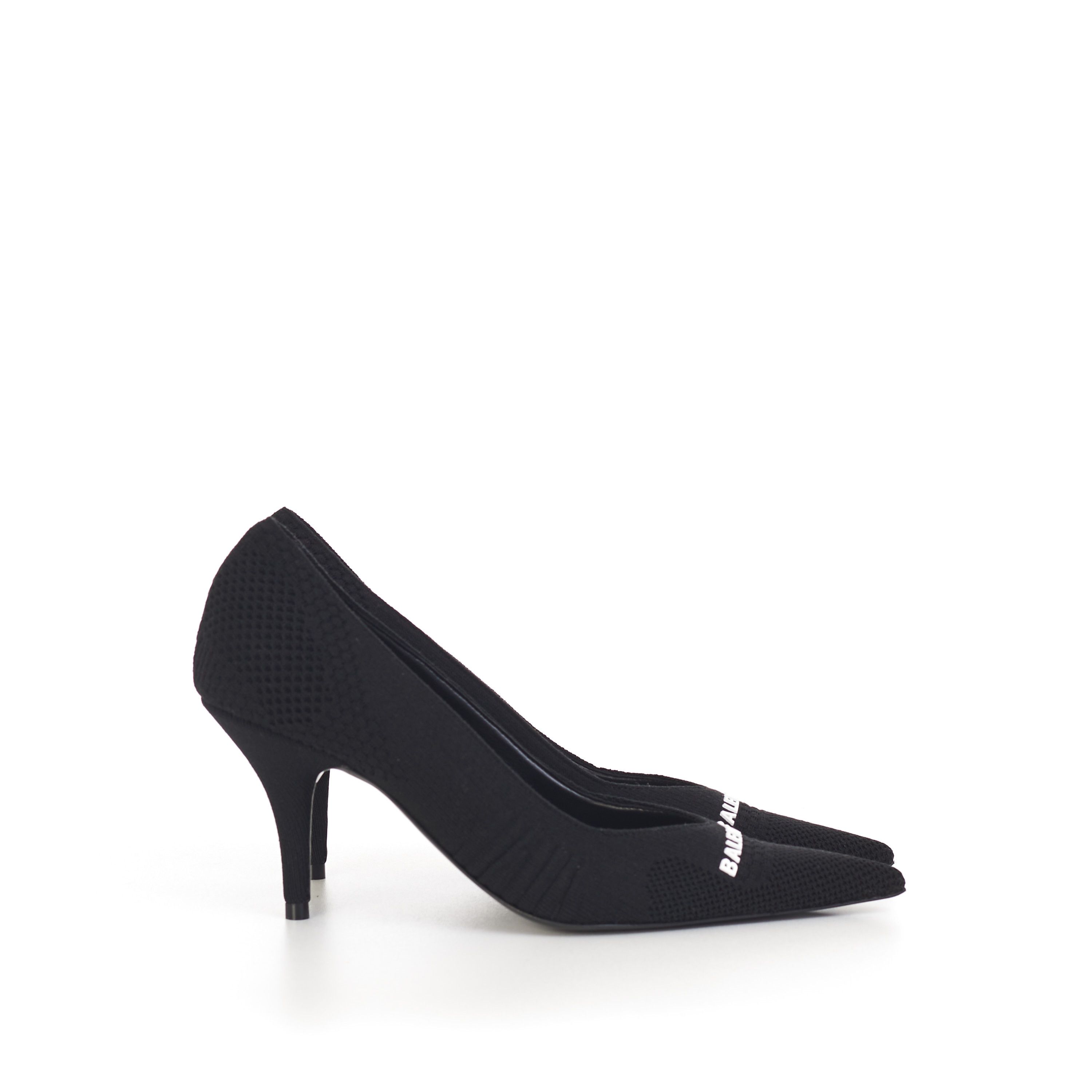 Balenciaga Knife Pumps In Black Textured Knit with Balenciaga logo Size US 6 / IT 36 - 2 Thumbnail