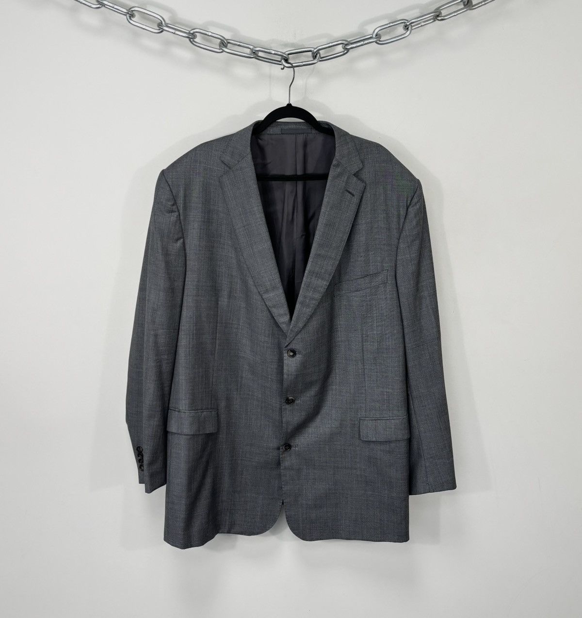 Ermenegildo Zegna Ermenegildo Zegna Su Misura Fit Rom Gray Formal Wool Suit Size 54L - 2 Thumbnail